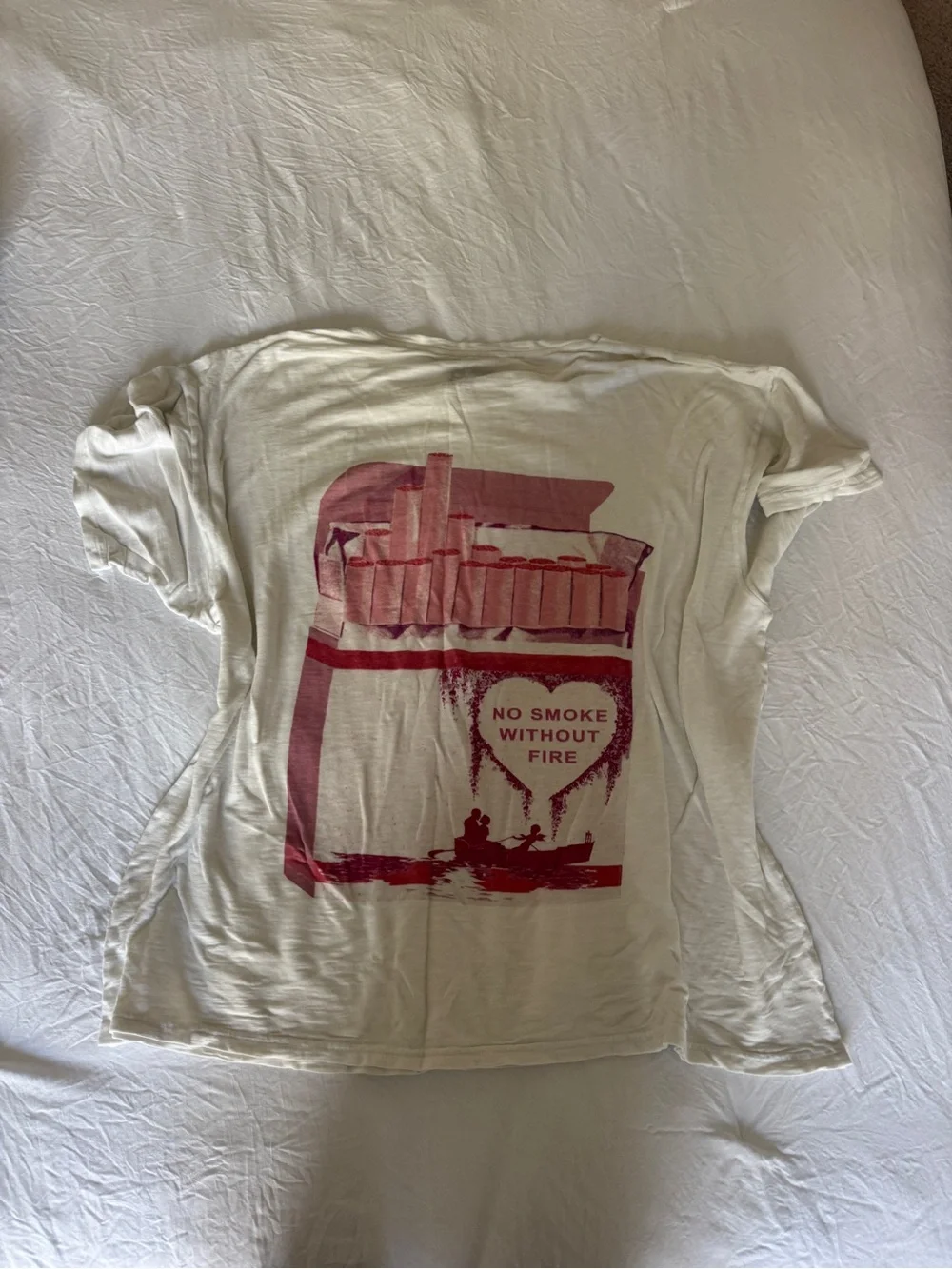 Boys Lie Oversized Pink Cigarette Pack Print Tee